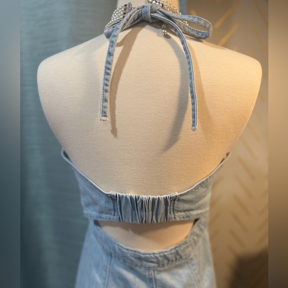 Halter denim long dress NWOT size 4 from Universal Thread 2024 - Picture 5 of 7